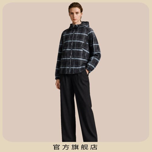 【KLOVA】夏季岩石灰经典格纹宽松连帽外套SW6558(UN)