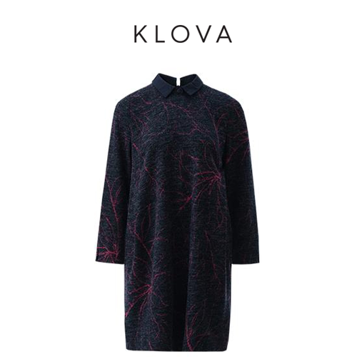 【KLOVA】冬季莓果色星空烟花针织连衣裙  LT5454(UN)