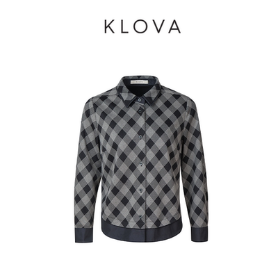 【KLOVA】冬季黑灰色菱形格H型衬衣 【H】 CT6915(UN)