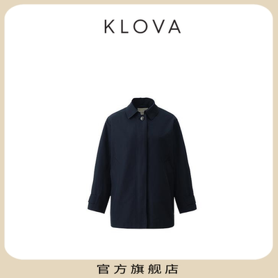 【KLOVA】春秋花青蓝梭织中长款风衣【H】FW4991(UN)