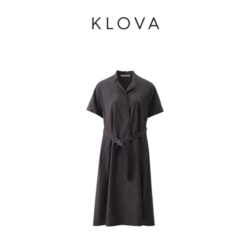 【KLOVA】春秋 烟墨紫知性A廓形连衣裙   LW5267(UN)