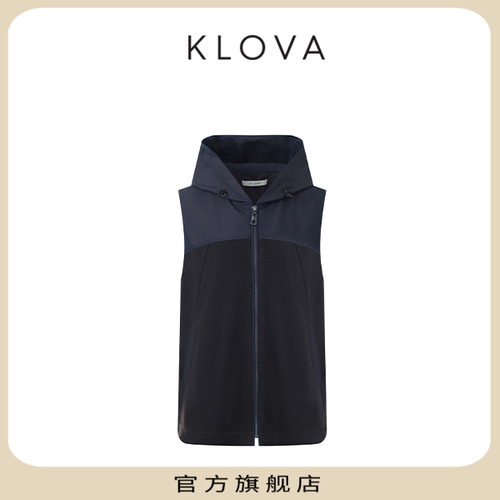 【KLOVA】春秋深咖色针织连帽马甲JT7441(UN)B