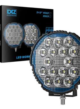 DXZ新品上线5x5''圆形工作灯 LED 45W超亮聚光越野车顶灯射灯大灯