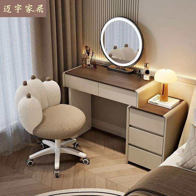 全实木化妆桌小型斗柜梳妆台收纳柜一体现代卧室简约2025新款迷你