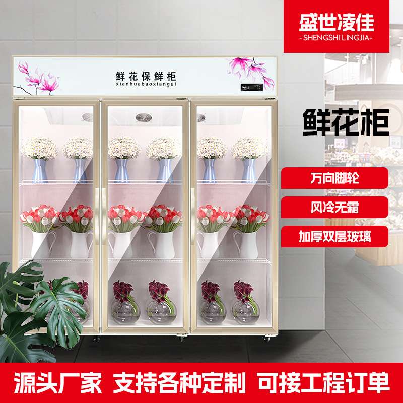 鲜花柜 商用冷藏保鲜柜花店花卉花束展示柜 立式风冷冰柜网红鲜花