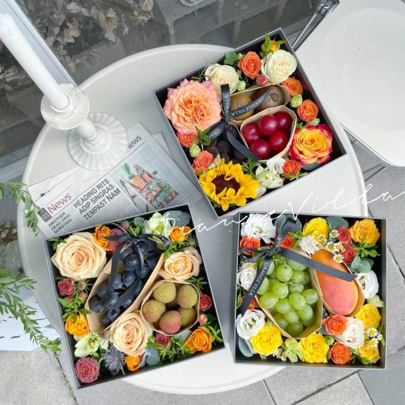 正方形透明开窗套二鲜花礼品包装盒玫瑰花盒套装情人节鲜花礼物盒