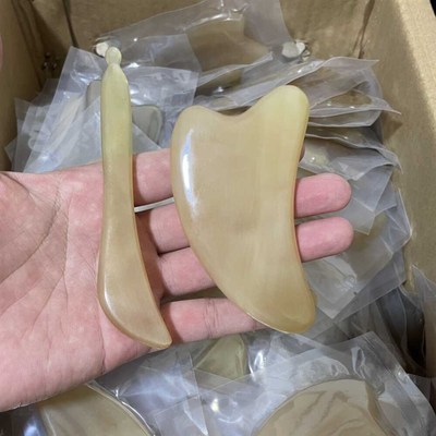 天然白水牛角刮痧板面部美容专用大号小刮脸拨筋棒瘦片按摩眼提拉