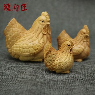 陈雕匠乐清黄杨木十二生肖羊摆件牛木雕龙马鸡动物圆雕工艺品摆饰