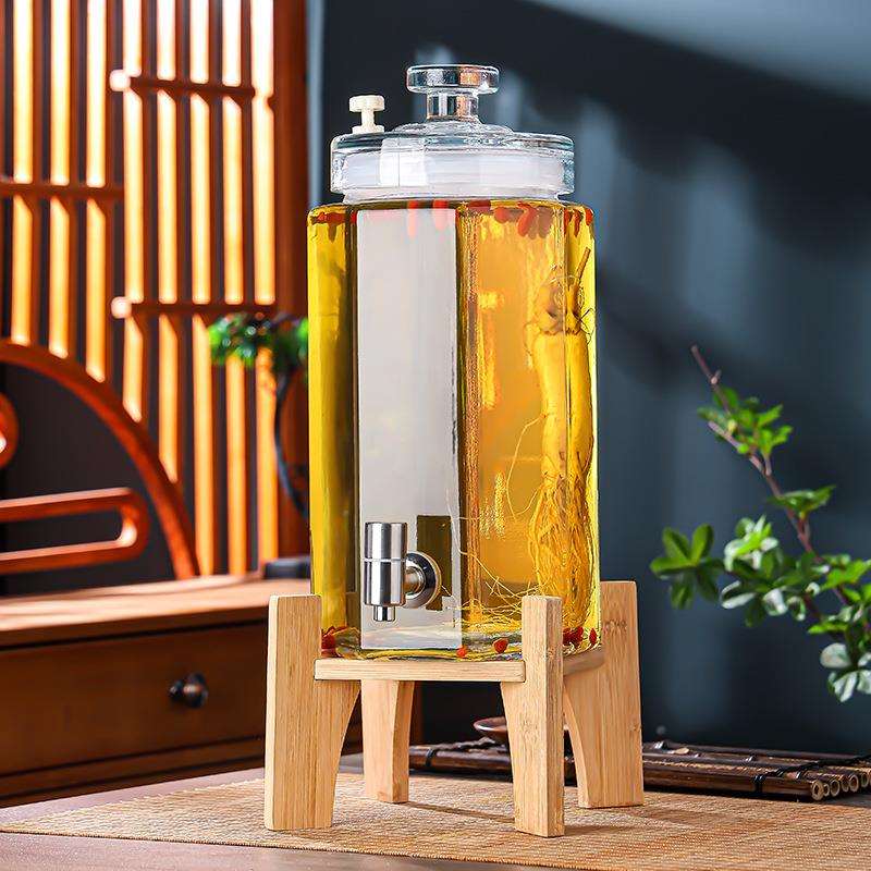 玻璃泡酒瓶带龙头密封10斤人参泡酒罐酒坛酒桶酒钢容器