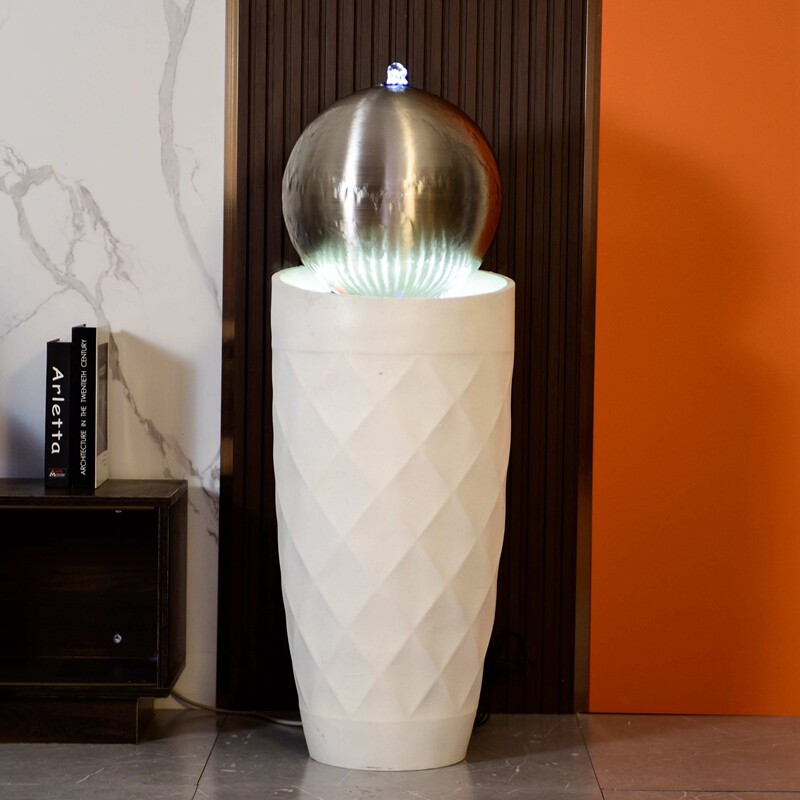 现代轻奢风水球家居装饰品好物电视柜旁边流水喷泉摆件水景加湿器