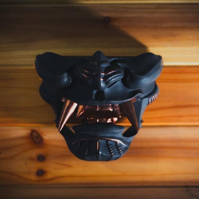 跨境Support mural pour masque Oni Katana日系黑武士恶魔鬼面具