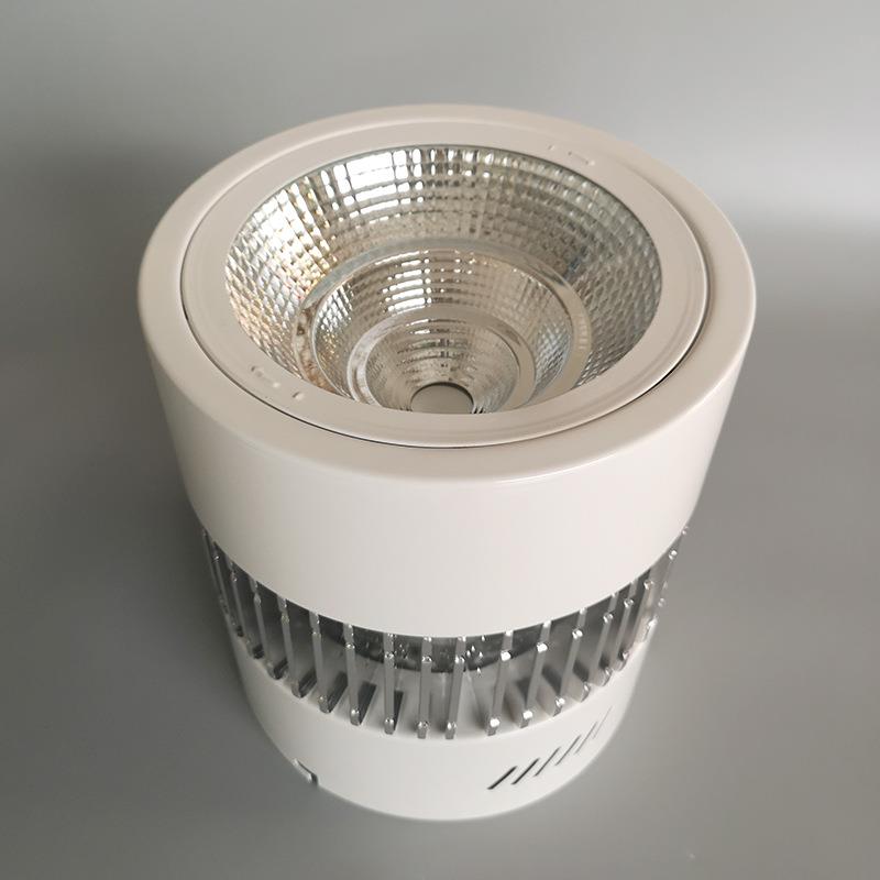 产地货源圆形COB明装筒灯外壳50W-100W工程展厅车站明装射灯套件