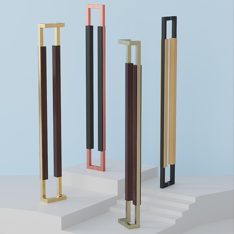 现代极简侧装对装实木门把手会议室商铺高档有框玻璃门拉手不锈钢