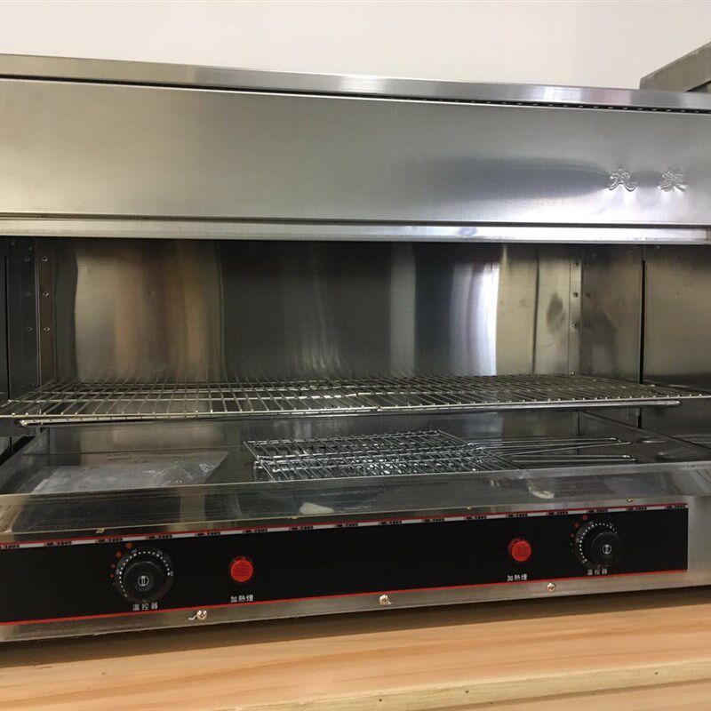 丸美电烤箱无烟红外线4 6 8 管商用烤鱼炉升降面火炉上火下烤炉