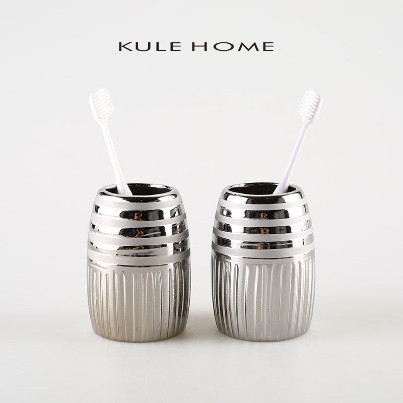 KULE HOME 漱口杯情侣刷牙杯轻奢高端陶瓷家用牙杯洗漱杯牙刷杯子
