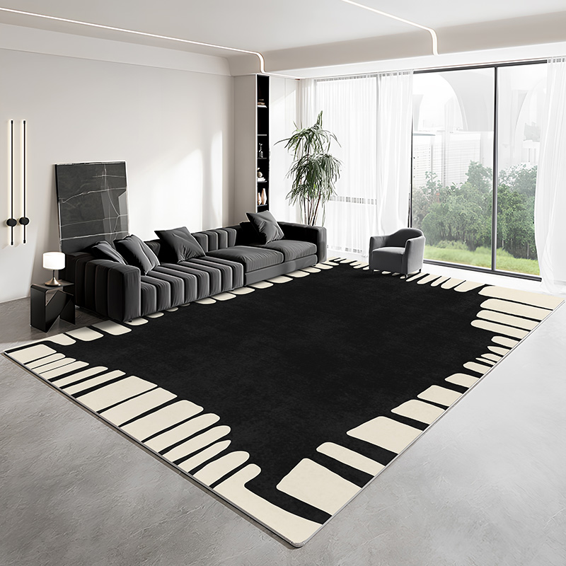 地毯客厅2024新款黑色高级感免洗可擦沙发茶几毯卧室房间耐脏地垫
