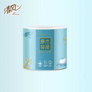 清风140g小叶细点压花卫生卷纸8卷