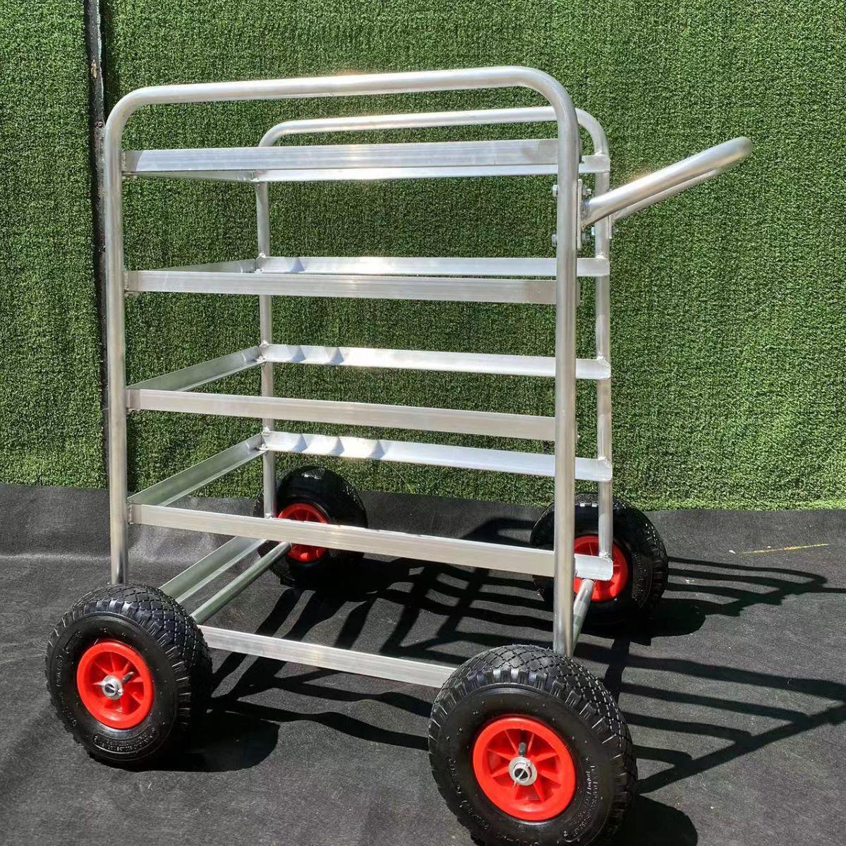 铝制周转车不易生锈酒店餐厅长桌子推车蓝莓草莓采摘车小推车