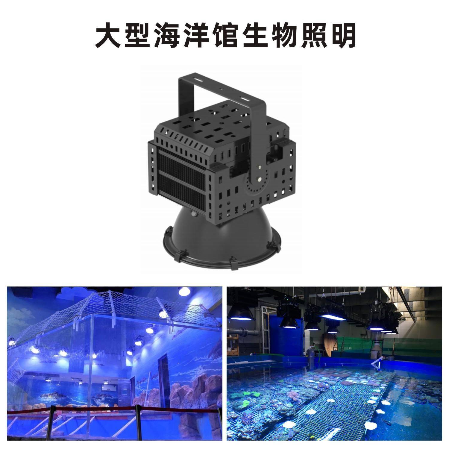 300W海洋馆展缸专用生物照明灯500W水族馆LED蓝光灯1000W珊瑚灯