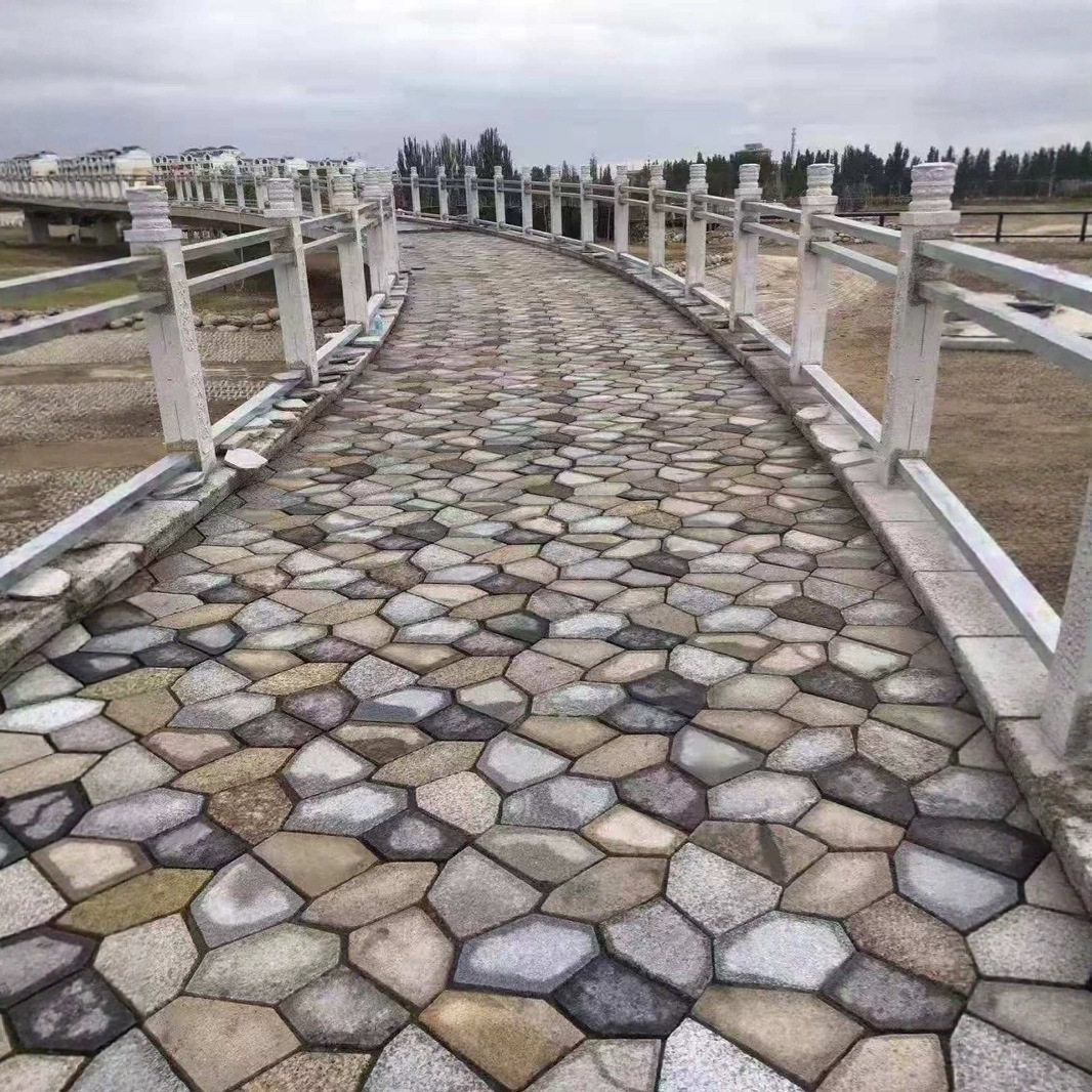 厂家直销板岩碎拼石公园道路别墅庭院地砖冰裂纹材北京发货