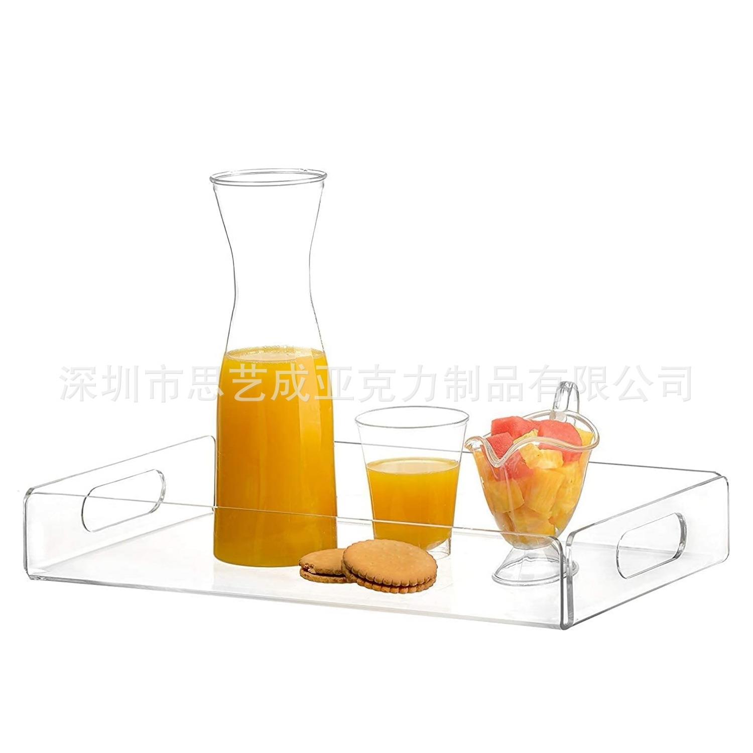 亚克力开胃餐水果托盘 早餐奶酪托盘 KTV酒店亚克力毛巾托盘