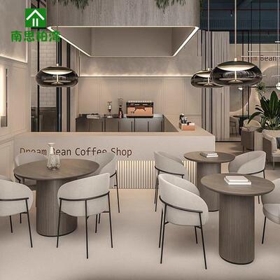 创餐饭店桌椅组合茶楼卡厅座简约咖啡厅奶茶店BS-55100洽意谈区休