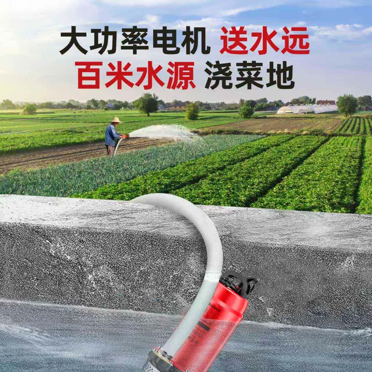 无线充电水泵遥控水479用泵锂电池直流潜抽用水泵家农12V小型抽水