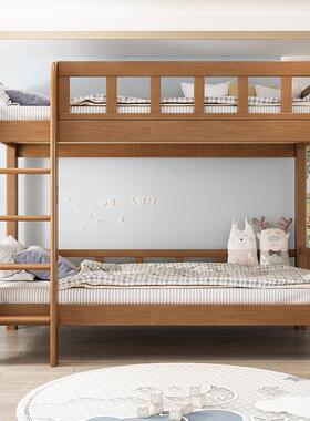 实木下双层同宽儿童上房床子母舍床63839小户高型低床宿公寓工程