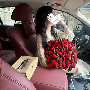 七夕玫束瑰花友手工钩织毛毯成品教节玫瑰花送女情MXH-090师人节