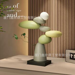 艺客厅电视旁边落地大型摆件QDM柜术轻级奢时来运转高艺