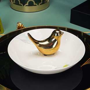 唐山 盘子10只装骨瓷盘子釉下彩家用碟子菜盘陶瓷盘8寸餐盘饭盘