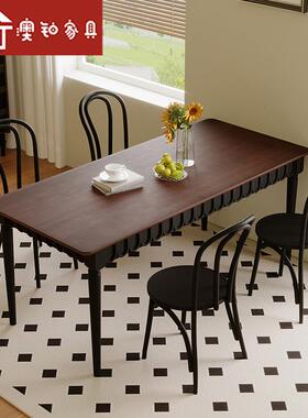 餐澳铂中古风桌实木厅餐餐饭桌民宿XH240701洽谈大板桌小户型家用