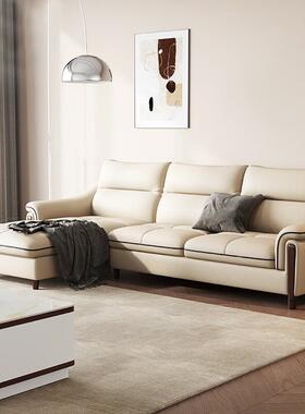 佛山真皮角沙发A8385#大小户型牛客厅简约代头层皮现转皮艺贵妃组