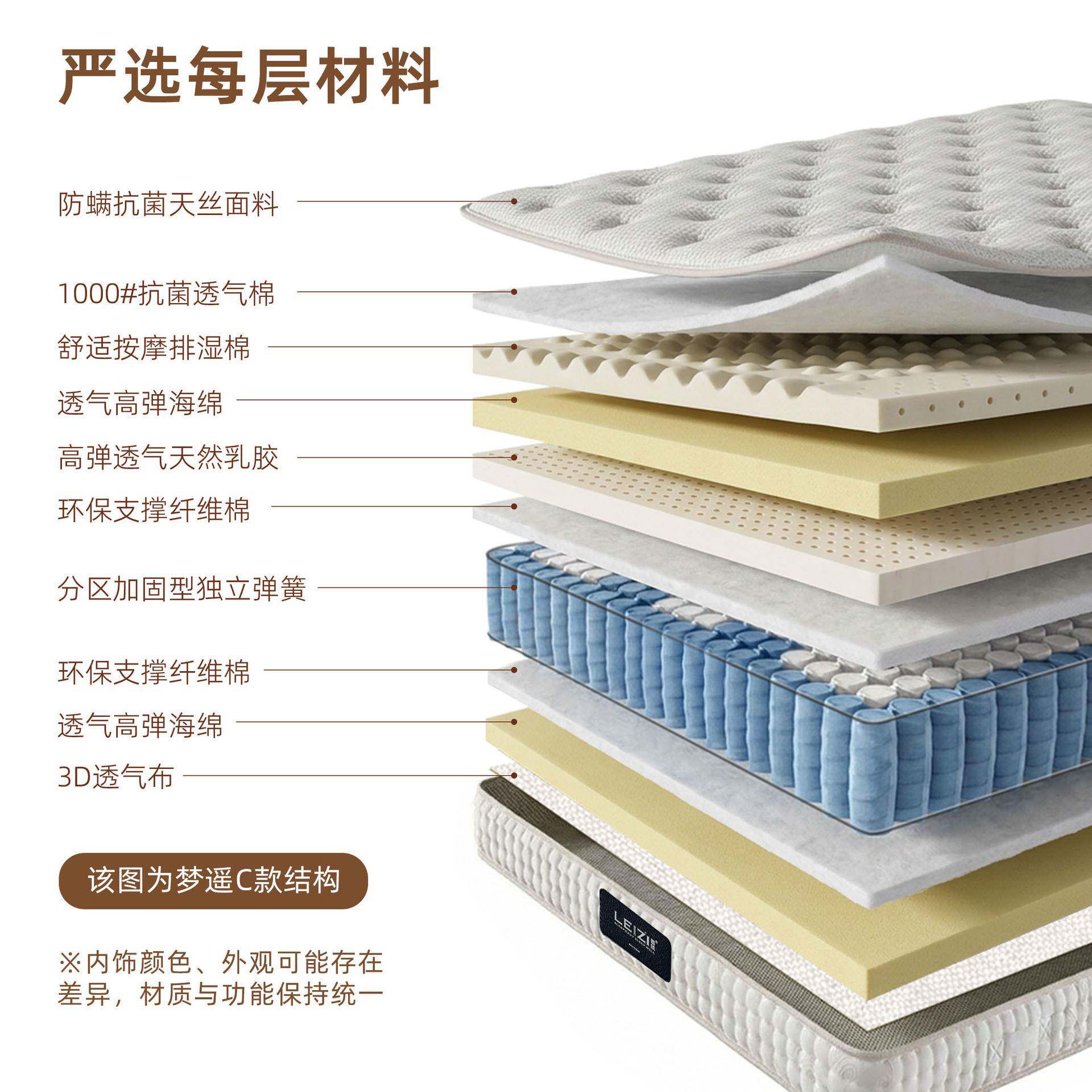 簧床垫家用乳胶床垫黄麻箱榻292榻弹12CM15CM家用卧室床垫高薄米