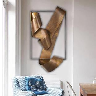 极简客艺创意术品玄关件现代背景墙铁艺壁饰立体轻挂奢AL900422金