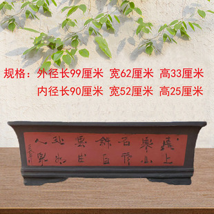 特大号紫砂长方形陶瓷花盆清仓B处理大陶瓷盆庭院户外栽树大花盆