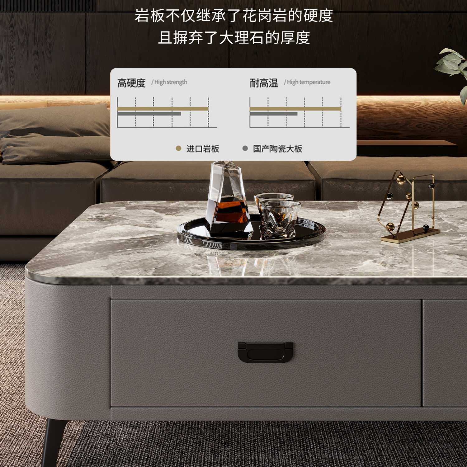 岩板茶几客厅家用感2025新款小户型轻奢桌落地茶桌电视柜组合,3C数码配件,USB灯,淘宝优惠券,粉丝福利购,淘宝优惠卷