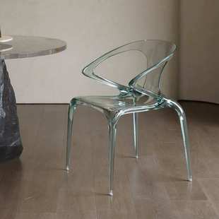 AVA罗奇堡餐桌椅轻奢高级设计师家用扶手透明靠背塑料椅子