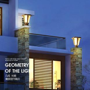 太阳能柱头灯户外庭院灯防水大门灯超亮简约柱子灯室外别墅围墙灯