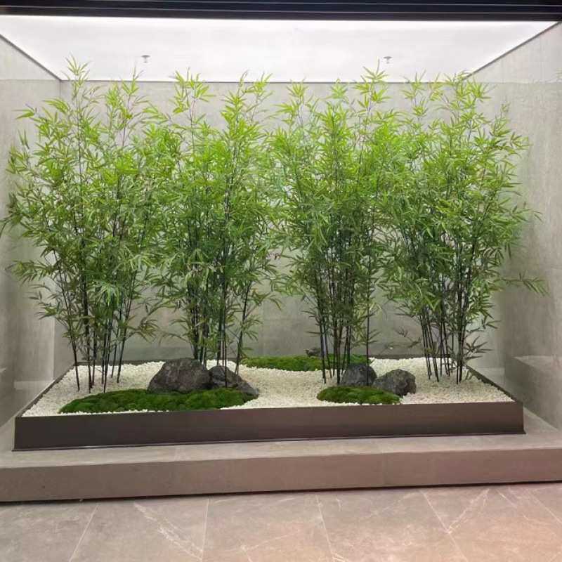 高仿真竹人造假竹子环保隔断屏风酒店客厅公司装饰细水竹毛竹绿植