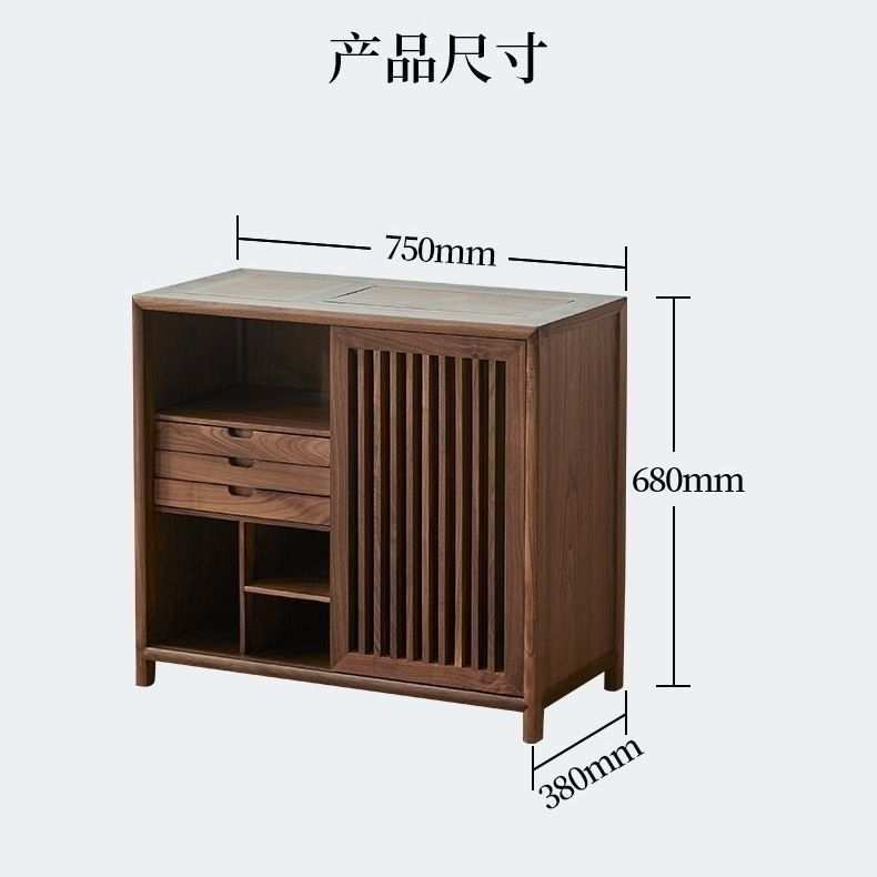 榆木新中式落地柜整装实木茶水柜桌边全家用客厅简约不带电器其他