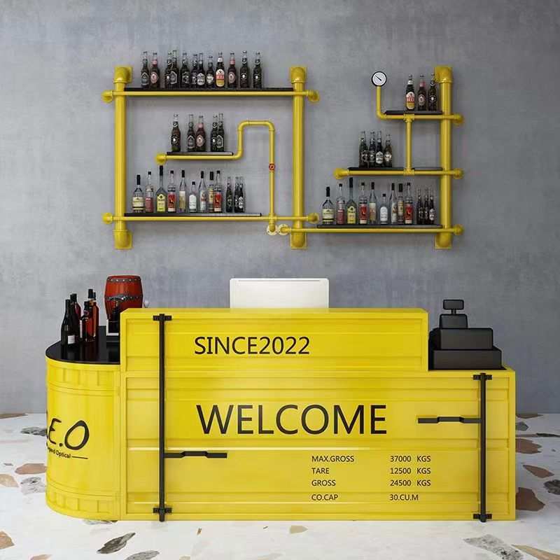 创意收银台转角办公桌吧台工业风餐厅酒吧柜台服装集装箱咖啡店