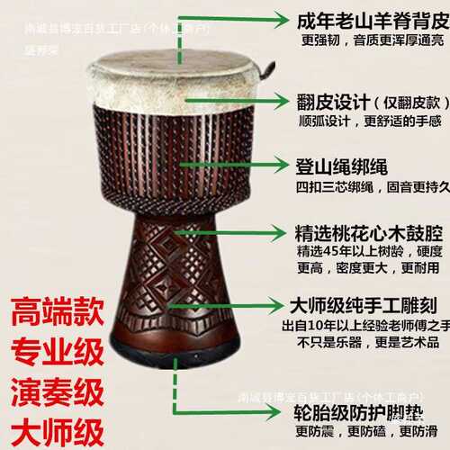 ?老山羊脊背皮大师非洲鼓翻皮手鼓云南丽江寸寸寸现货