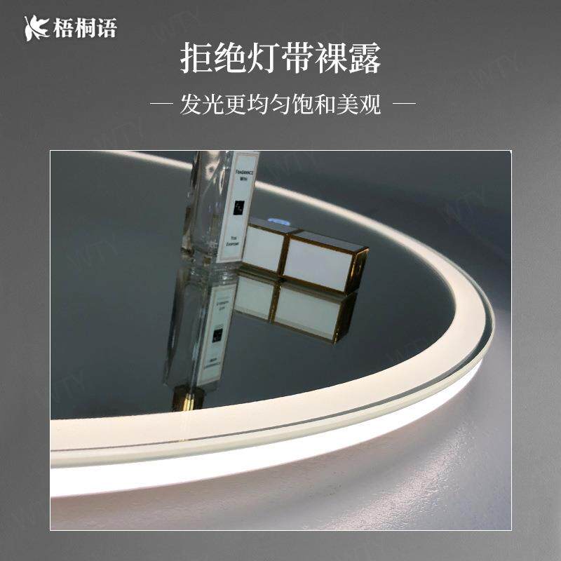 梳妆台圆形镜子挂墙式简约大号半身妆前镜卧室led带灯智能化新品