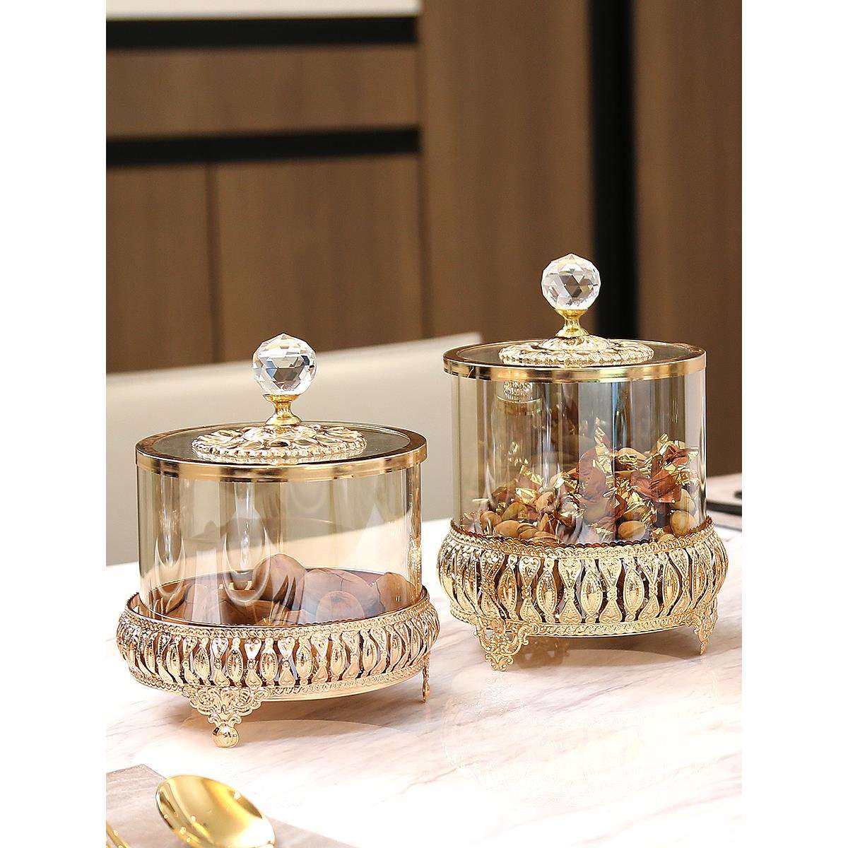 欧式美式带盖水晶玻璃装饰储物罐创意客厅茶几轻奢雕花干果糖果罐,玩具/童车/益智/积木/模型,毛绒/玩偶/公仔/布艺类玩具,淘宝优惠券,粉丝福利购,淘宝优惠卷