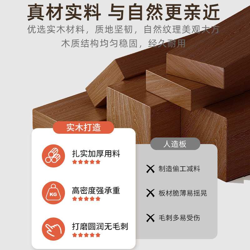 全实木置物架收纳架落地储物多层架子小型书柜展示架家用移动书架
