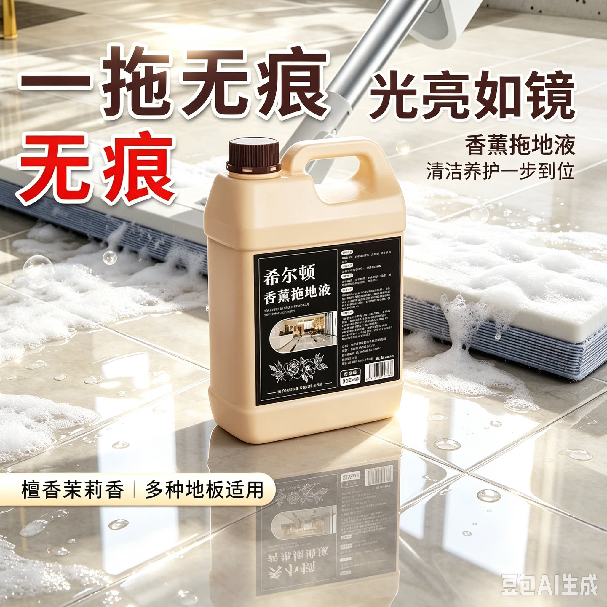 希尔顿同款地板瓷砖清洁剂拖地液速干无痕家用酒店去味留香XZ②
