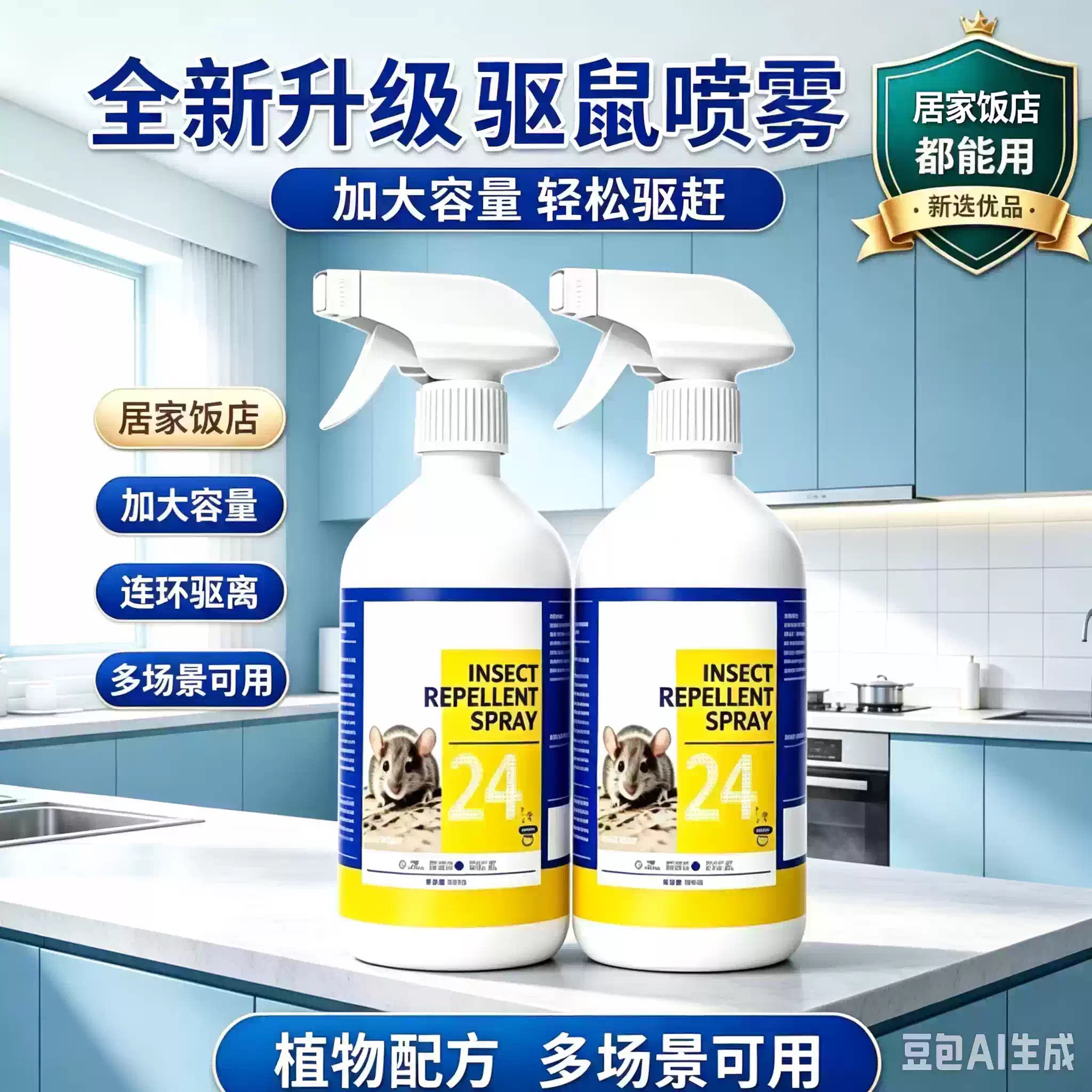老鼠驱赶神器一锅驱鼠喷雾剂家用汽车强效避鼠植物室内HF5
