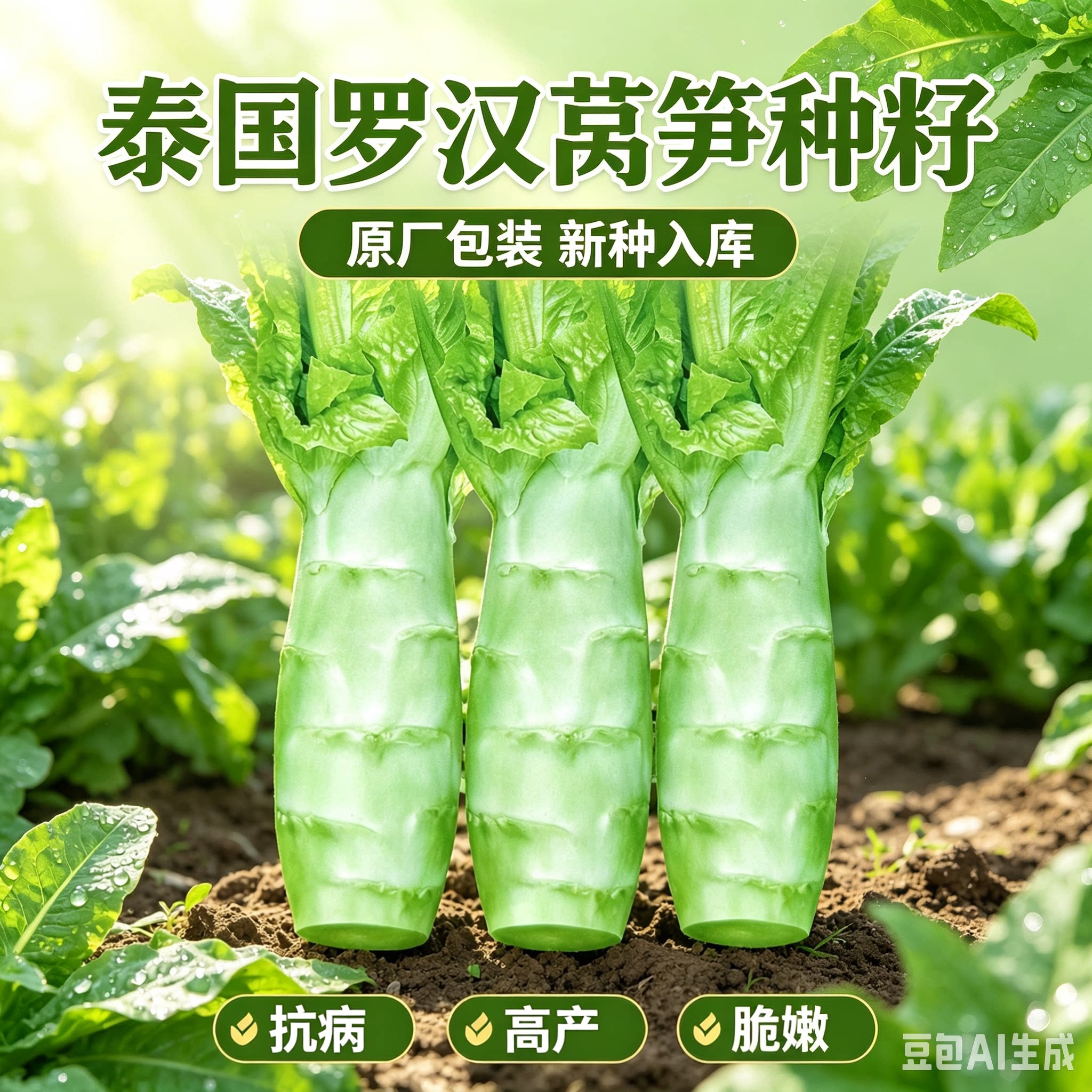 四川罗汉莴笋种籽圆叶粗壮莴苣鸡腿莴笋四季播耐热南方蔬菜种子XZ