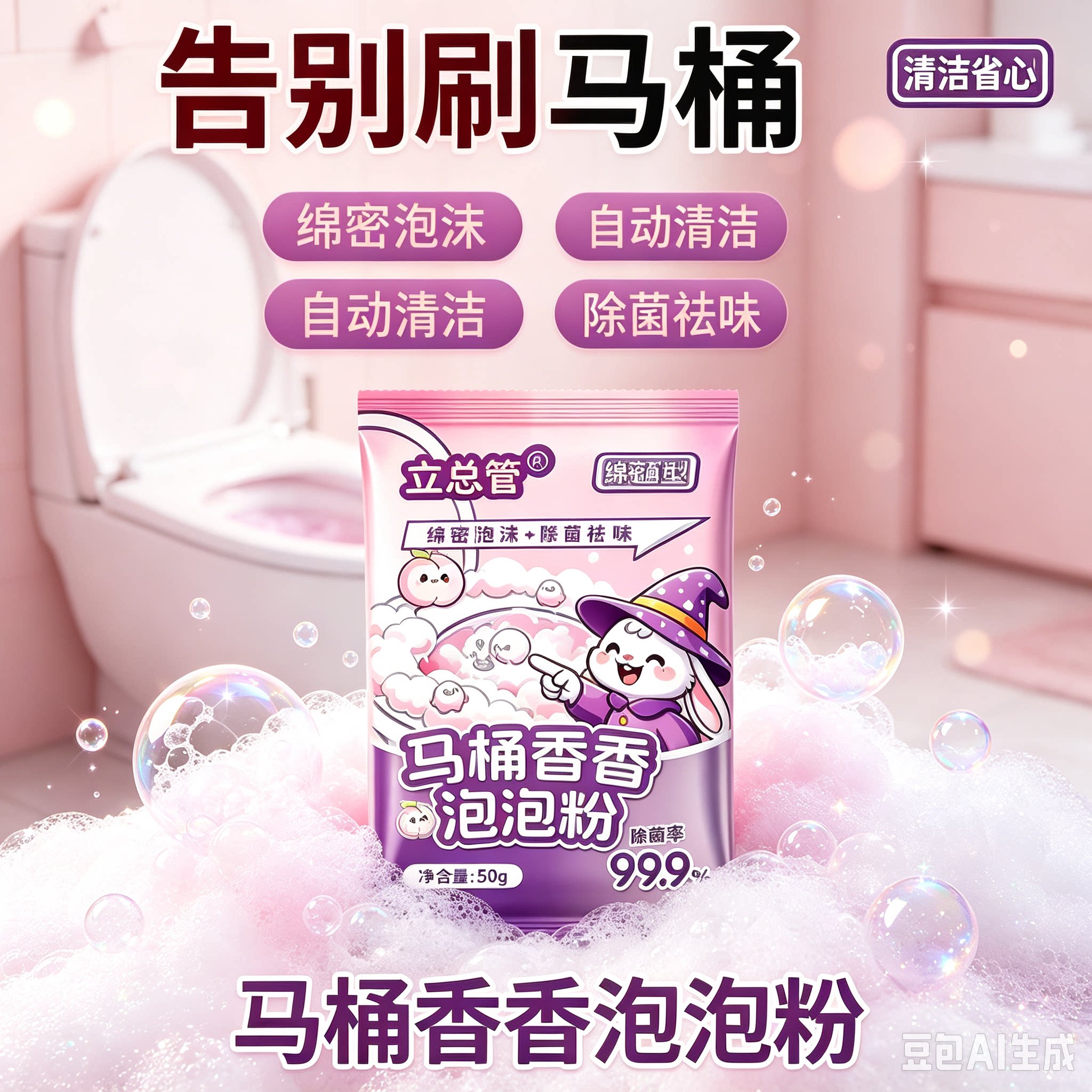马桶香香泡泡粉除垢剂泡沫去黄去污去渍除味除臭卫生间JH